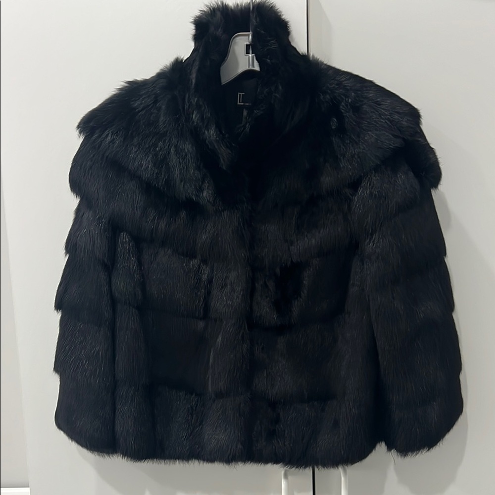 Luxurious Black Faux Fur Jacket
